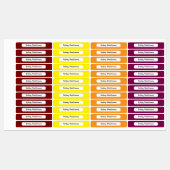 Bold Autumn Palette Kids Custom Organize Labels (Vel)