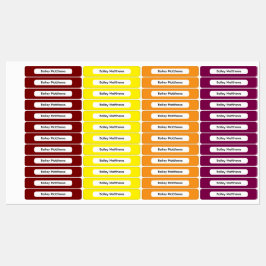 Bold Autumn Palette Kids Custom Organize Labels