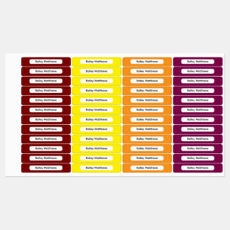 Bold Autumn Palette Kids Custom Organize Labels