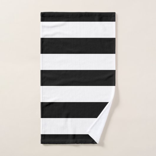 Bold Awning Stripes Black White Bad Handdoek (Handdoek)