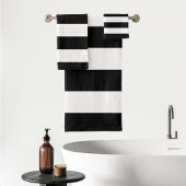 Bold Awning Stripes Black White Bad Handdoek
