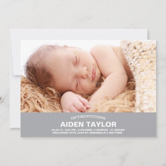 Bold Baby Birth kondiging Aankondiging (Voorkant)