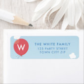 BOLD BALLON schattige verjaardag dank u blauw rood Etiket (Insitu)