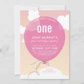 BOLD BALLON verjaardagsfeestje nodigen zonsonderga Kaart (Voorkant)