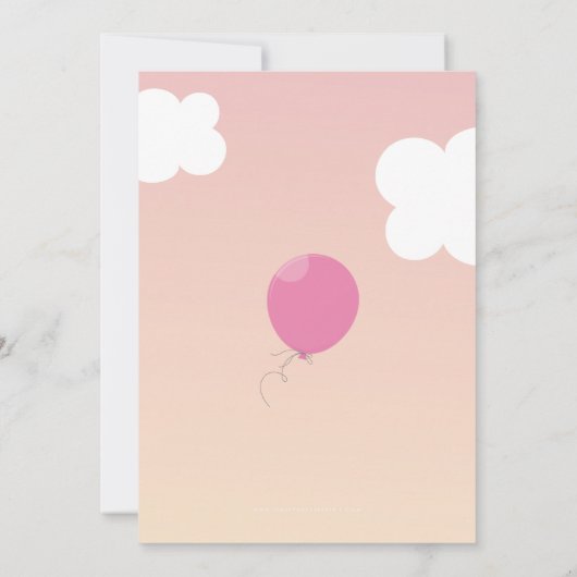 BOLD BALLON verjaardagsfeestje nodigen zonsonderga Kaart (Achterkant)