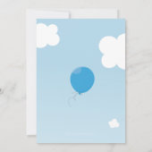 BOLD BALLOON verjaardagsfeestje nodigen blauwe luc Kaart (Achterkant)