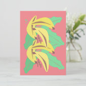 Bold Banana Bunches Yellow Pink Wenskaart (Staand voorkant)