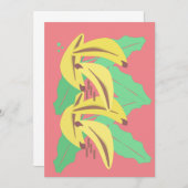 Bold Banana Bunches Yellow Pink Wenskaart (Voorkant / Achterkant)