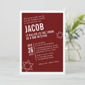 BOLD BAR MITZVAH eenvoudige, moderne hoeksteen wit Kaart (Staand voorkant)