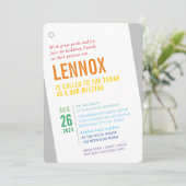 BOLD BAR MITZVAH heldere moderne hoek kleurrijk Kaart (Staand voorkant)