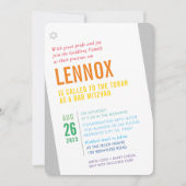 BOLD BAR MITZVAH heldere moderne hoek kleurrijk Kaart (Voorkant)