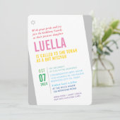 BOLD BAT MITZVAH heldere moderne hoek kleurrijk Kaart (Staand voorkant)