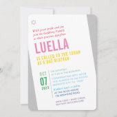 BOLD BAT MITZVAH heldere moderne hoek kleurrijk Kaart (Voorkant)