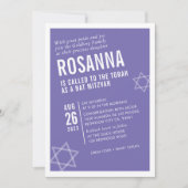 BOLD BAT MITZVAH schattige moderne hoek lila wit Kaart (Voorkant)