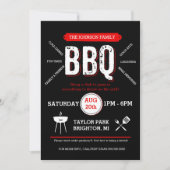 Bold BBQ Picnic Invitation, Barbecue Invite Kaart (Voorkant)