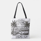 Bold Beach Avontuur Kleuren Tote Bag (Achterkant)