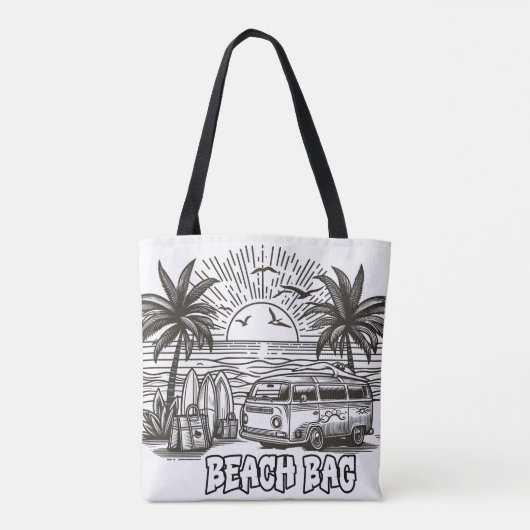 Bold Beach Avontuur Kleuren Tote Bag (Achterkant)