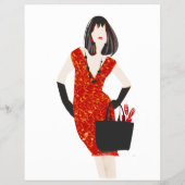 Bold Beauful Mode Red Animal Leopard Print Flyer (Achterkant)