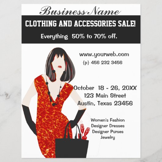 Bold Beauful Mode Red Animal Leopard Print Flyer (Voorkant)