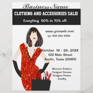 Bold Beauful Mode Red Animal Leopard Print Flyer