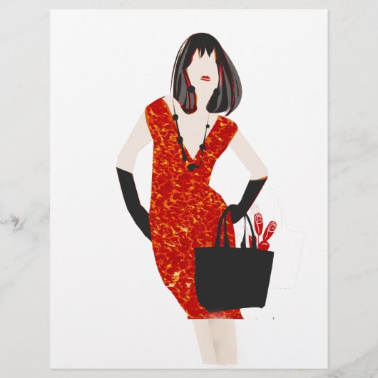 Bold Beauful Mode Red Animal Leopard Print Flyer (Achterkant)