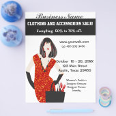 Bold Beauful Mode Red Animal Leopard Print Flyer (Enkel)