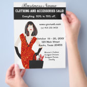 Bold Beauful Mode Red Animal Leopard Print Flyer (Hand)