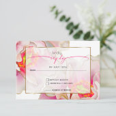 Bold Beauful Scarlet Peony RSVP Kaartje (Staand voorkant)