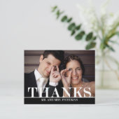 Bold Bedankt bruiloft dank je kaart (Staand voorkant)