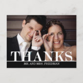 Bold Bedankt bruiloft dank je kaart (Voorkant)