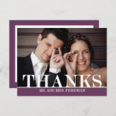 Bold Bedankt bruiloft dank je kaart (Voorkant / Achterkant)