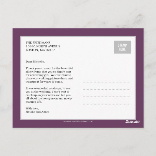 Bold Bedankt bruiloft dank je kaart (Achterkant)