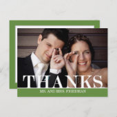 Bold Bedankt bruiloft dank je kaart (Voorkant / Achterkant)