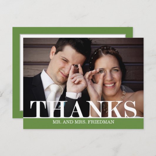 Bold Bedankt bruiloft dank je kaart (Voorkant / Achterkant)