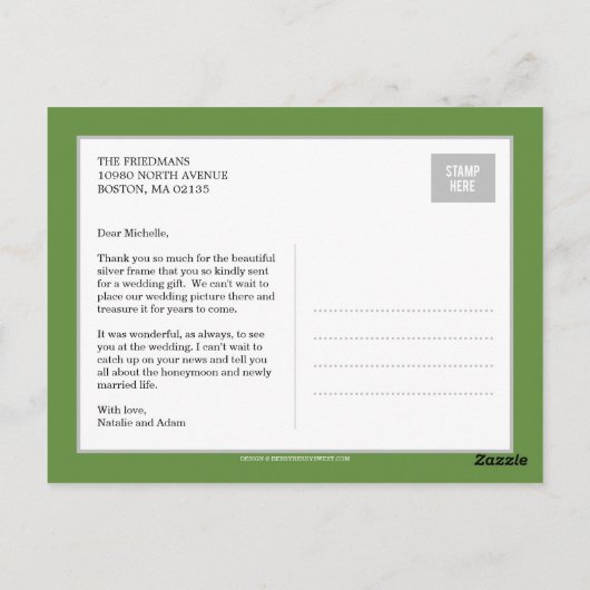 Bold Bedankt bruiloft dank je kaart (Achterkant)