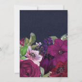 Bold Berry Fuchsia Floral Bouquet Chic Wedding Kaart (Achterkant)