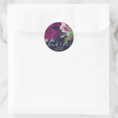 Bold Berry Fuchsia Floral Bouquet Chic Wedding Ronde Sticker (Tas)