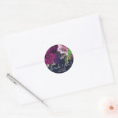 Bold Berry Fuchsia Floral Bouquet Chic Wedding Ronde Sticker (Envelop)