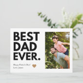 Bold Best Dad Ever Vaderdag Foto Kaart (Staand voorkant)