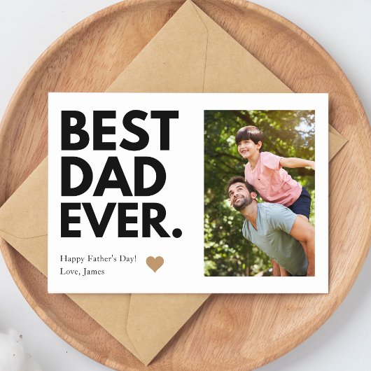 Bold Best Dad Ever Vaderdag Foto Kaart