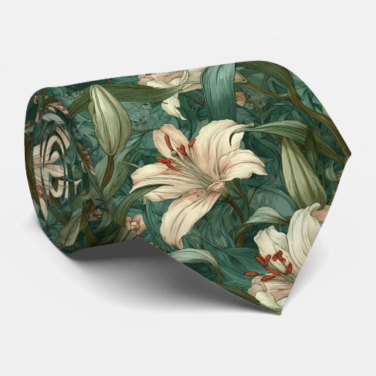 Bold Best Man Lilies Flower Stropdas (Opgerold)