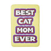 Bold Beste Kattenmoeder Ooit Leuke Typografie Badmat (Voorkant Verticaal)