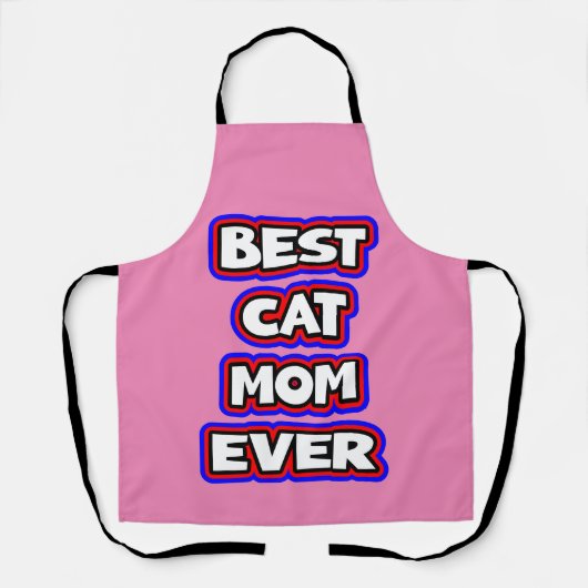 Bold Beste Kattenmoeder Ooit Leuke Typografie Schort (Voorkant)