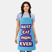 Bold Beste Kattenmoeder Ooit Leuke Typografie Schort (Gedragen)