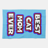 Bold Beste Kattenmoeder Ooit Leuke Typografie Theedoek (Horizontaal)