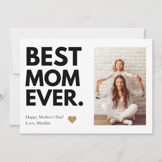 Bold Beste Moeder Ooit Moederdag Foto Kaart (Voorkant)