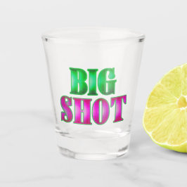 Bold “Big Shot” Green & Pink Shot Glass Glas