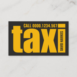 Bold Big TAXI Letters Striking Yellow Taxi Service Visitekaartje