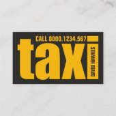 Bold Big TAXI Letters Striking Yellow Taxi Service Visitekaartje (Voorkant)
