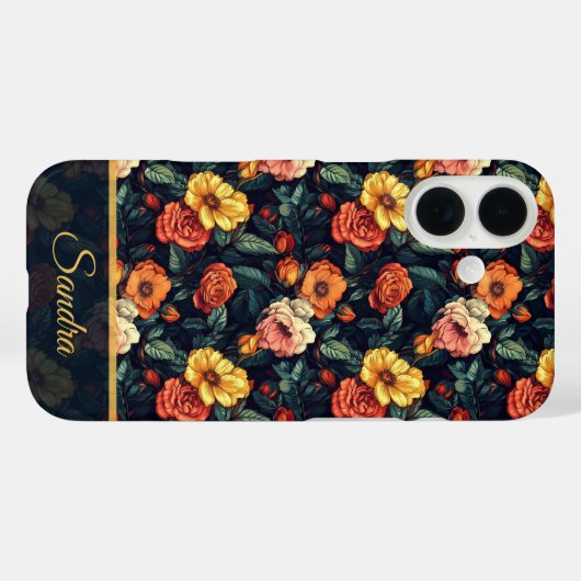 Bold Birthday Party Rose Floral Custom Case-Mate iPhone Case (Achterkant (horizontaal))
